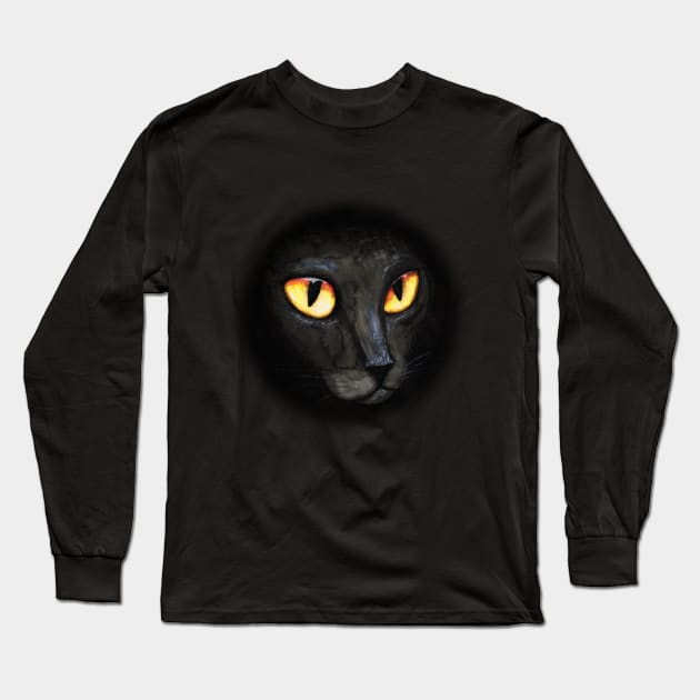 Black cat's eyes Long Sleeve T-Shirt by Bwiselizzy